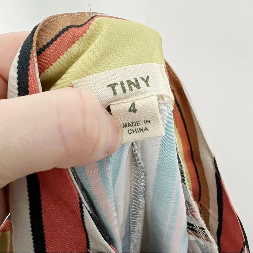 Anthropologie Tiny Camelia Wide Leg Striped High Rise Pants Size 4 Retro Groovy - Picture 10 of 12